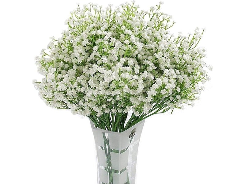  Gypsophile artificielle 12pc fleurs en soie blanche 53 cm – décor mariage, fête, bureau – facile à entretenir, sans arrosage  - Conforama A