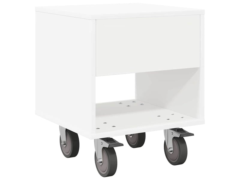  Table de chevet - cabinet de chevet - table de nuit blanc 40,5 x 40 x 48 cm bois d'ingénierie  - Conforama A