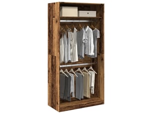 Garde-robe, armoire de rangement vieux bois 100x50x200 cm bois d'ingénierie shl14708