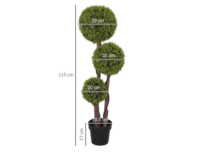  Buis artificiel 115 cm plante d'intérieur, plante en pot, décoration intérieure, plantes décoratives pour la maison, le bureau, le couloir, le jardin, vert  - Conforama D