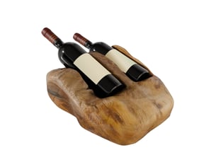 Porte-bouteilles à vin vintage 30x33x18 cm – bois clair – double support décoratif pratique sans montage