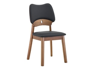 Set de 2 chaises de salle à manger en bois, dos en papillon, assise rembourrée, design moderne, sans table