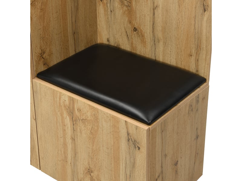 Vestiaire d'entrée avec miroir banc et meuble à chaussures mdf noir et naturel  - Conforama D