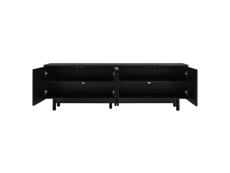  Meuble tv noir 175x38x56 cm - moderne, tablette réglable, style luxe léger  - Conforama D