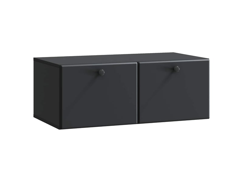  Meuble tv - banc tv - meuble de rangement mural 78,5 x 41 x 30 cm noir bois d'ingénierie  - Conforama A