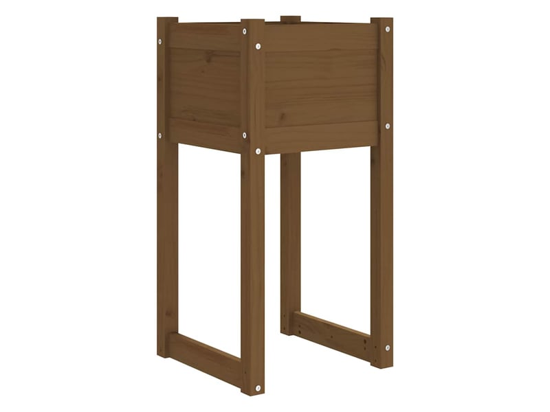  Jardinière - bac à fleurs marron miel 40x40x81 cm bois massif de pin  - Conforama A