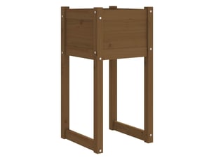 Jardinière - bac à fleurs marron miel 40x40x81 cm bois massif de pin