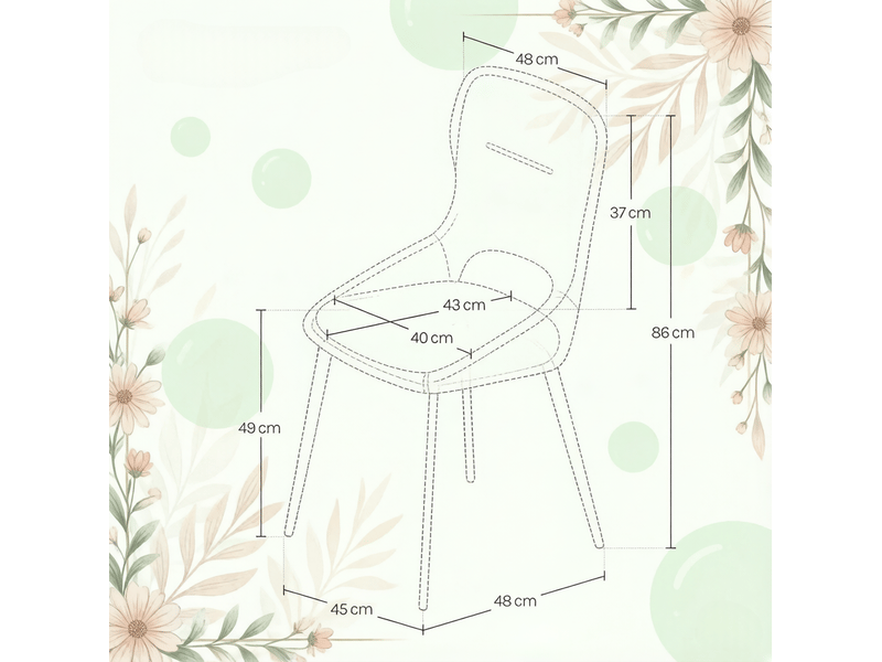 Lot de 2 chaises de salle à manger en chenille kaki, mousse et métal  - Conforama E