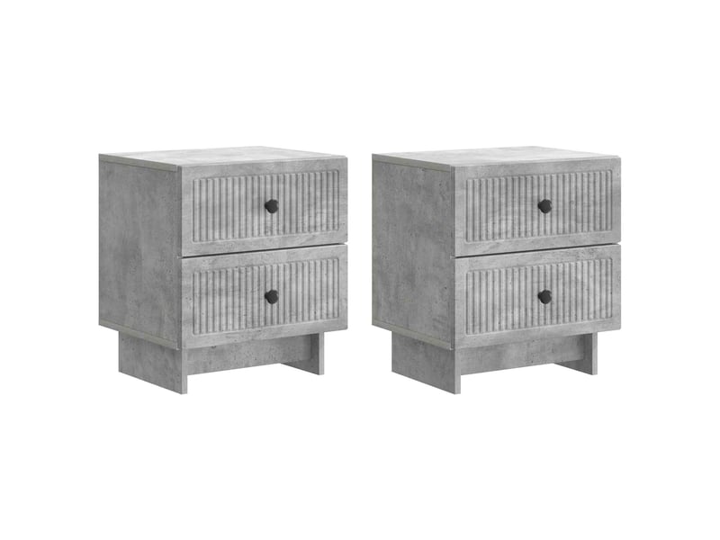 Table de chevet - cabinet de chevet - table de nuit 2 pc gris béton 43 x 34,5 x 47,5 cm - Conforama A