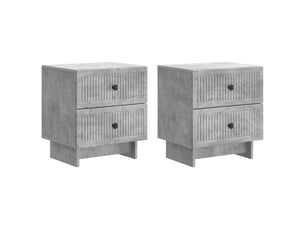Table de chevet - cabinet de chevet - table de nuit 2 pc gris béton 43 x 34,5 x 47,5 cm