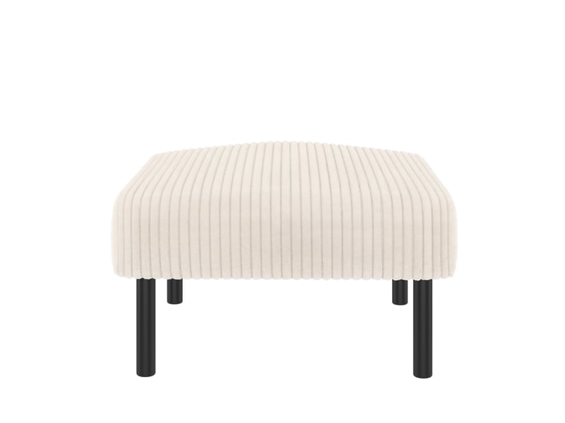  Pouf repose-pieds velours côtelé noir, structure métal, 56x51x39 cm, multifonction  - Conforama A