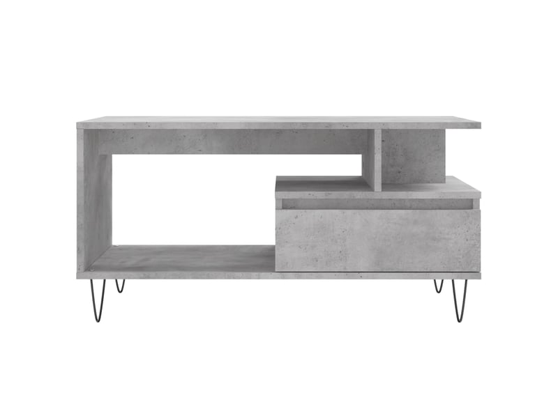  Table basse rectangulaire | table de salon gris béton 90x49x45 cm bois d'ingénierie  - Conforama E