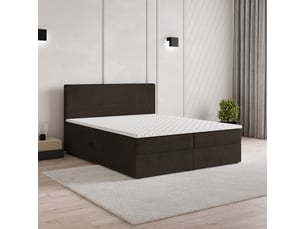Lit avec rangement 140x200 cm <strong>MASSENO</strong>  <strong></strong> coloris marron