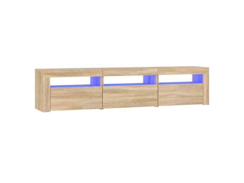 Meuble tv - banc tv - meuble de rangement avec lumières led chêne sonoma 180x35x40 cm - Conforama A