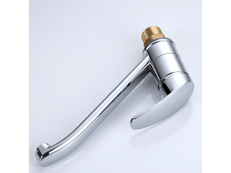 Robinet universel à long bec pivotant à 180°, eau chaude et froide, un seul trou, style court, argenté  - Conforama B