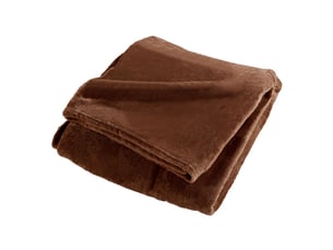 Plaid uni en flanelle flanou 180x220cm choco
