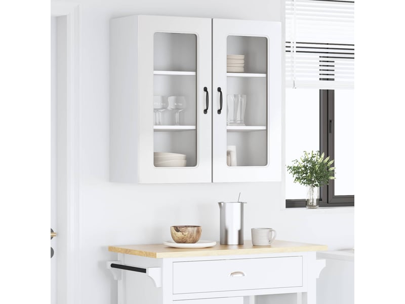  Meuble mural de cuisine | armoire de cuisine 2 pcs blanc brillant shl6862  - Conforama D