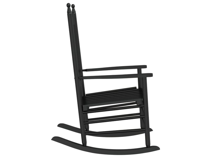  Fauteuil à bascule d'allaitement rembourré relax pour salon avec siège incurvé en bois noir dec028856  - Conforama C