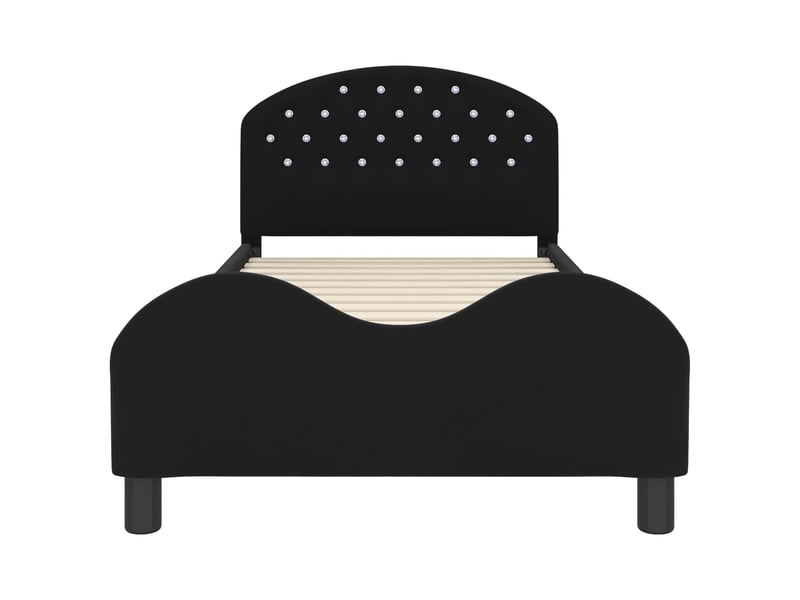  Cadre de lit pour enfants - lit jeune avec tête de lit noir 90 x 190 cm  - Conforama E