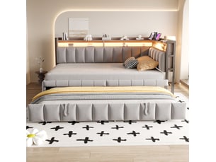 Lit gigogne 90x200 cm DESVIAE   coloris gris