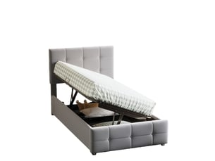 Lit coffre 90x200 cm WISHDOR coloris gris
