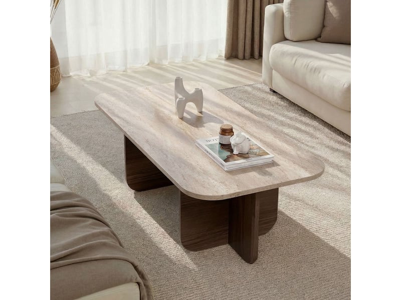  Table basse de salon moderne effet marbre akira  - Conforama D