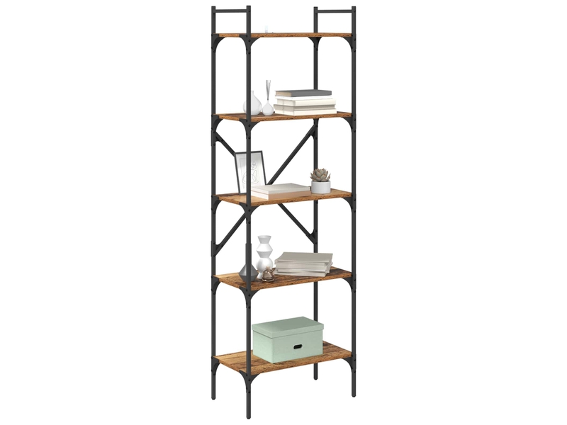  Bibliothèque 5 niveaux, armoire à livres 56 x 32 x 174 cm bois d'ingénierie shl8297  - Conforama C