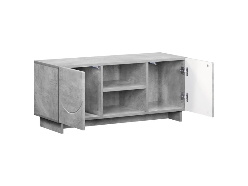  Meuble tv moderne, banc tv 90x34,5x40 cm gris béton bois d'ingénierie shl88218  - Conforama C