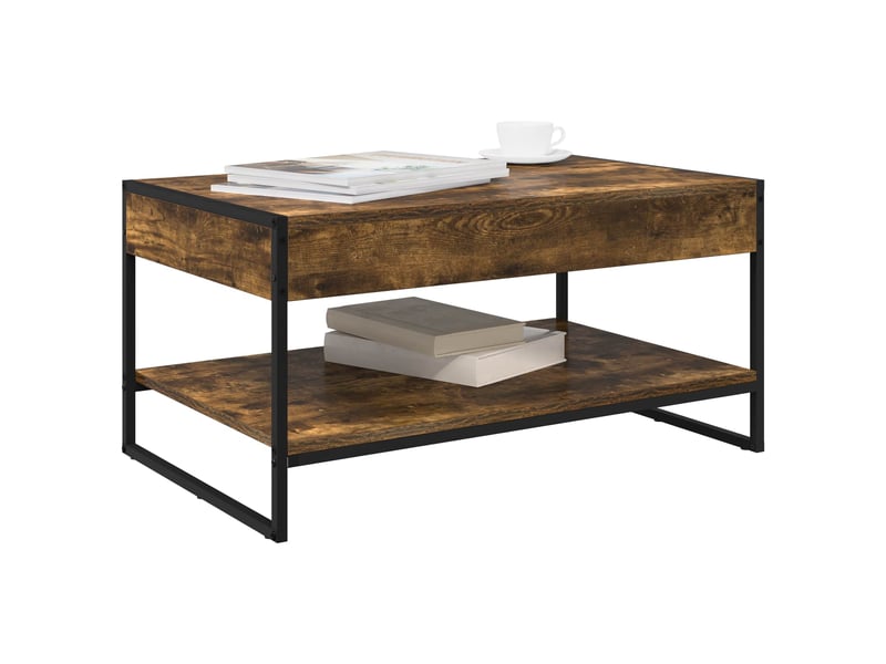 Table basse - table de salon - table à thé chêne fumé 80 x 50 x 40 cm bois d'ingénierie  - Conforama C