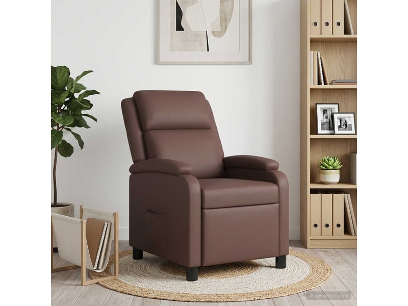  Vidaxl fauteuil inclinable marron simili cuir  - Conforama B