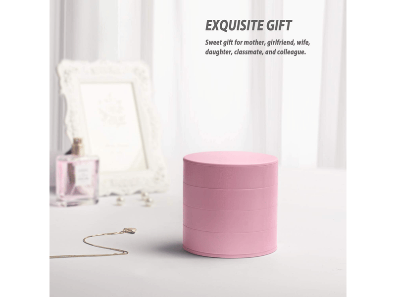 Organisateur de bijoux, petite boîte à bijoux pour femme, boîte de rangement à bijoux rotative à 4 couches - Conforama E