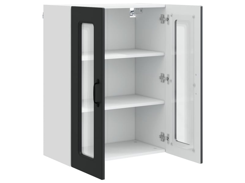 Meuble mural de cuisine | armoire de cuisine noir 60x31x80cm shl9178 - Conforama E