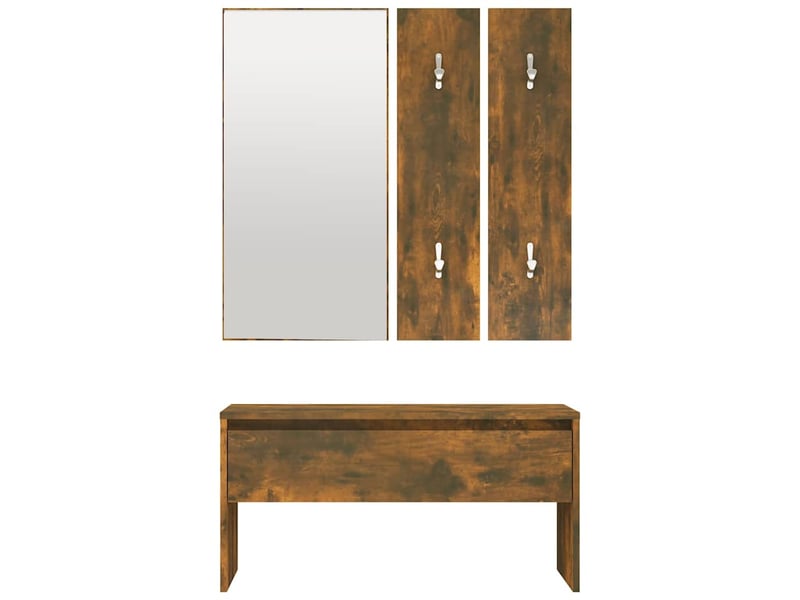  Ensemble de meubles de couloir chêne fumé bois d'ingénierie shl59747  - Conforama E