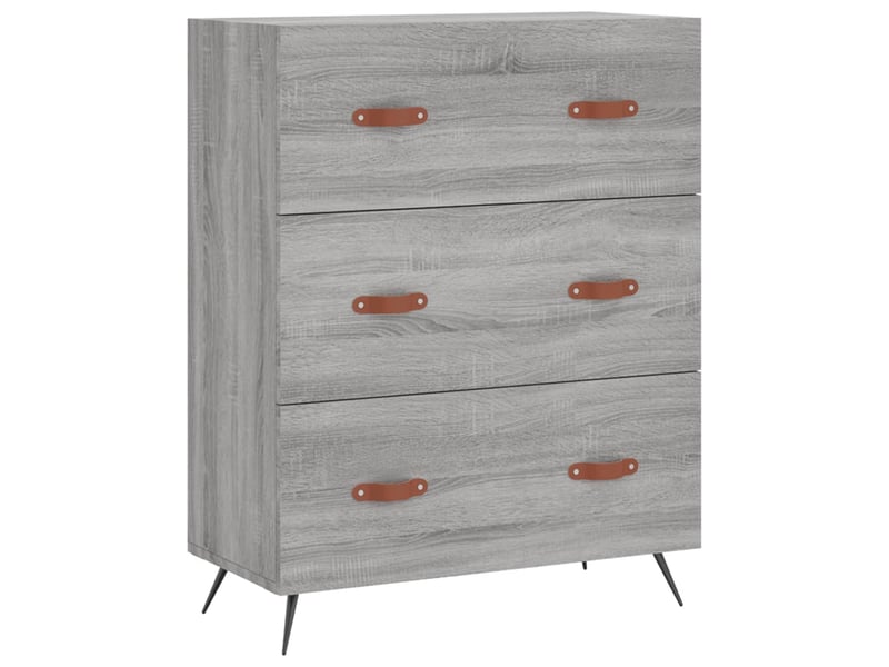  Commode, armoire à tiroirs bureau sonoma gris 69,5x34x90 cm bois d'ingénierie  - Conforama A