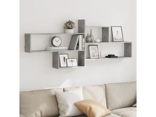 Étagère flottante, étagère murale gris béton 167,5x18x68 cm bois d'ingénierie cf42339