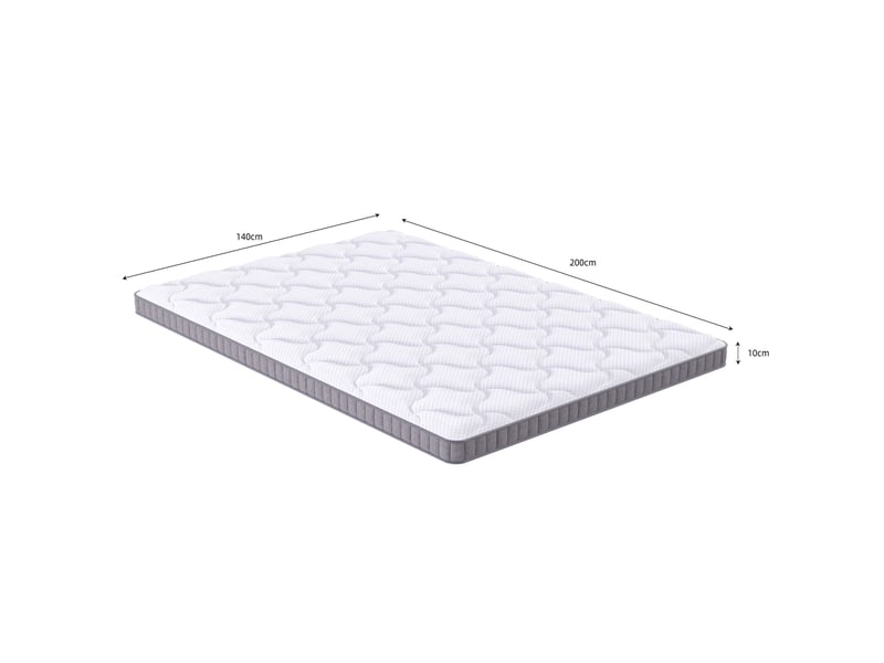  Ressorts ensachés 7 zones 140x200x10 cm h3 mousse blanc oeko-tex  - Conforama C