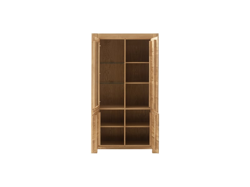 Vitrine 1 porte vitrée coloris chêne naturel - longueur 109 × profondeur 45 × hauteur 199 cm.  - Conforama C