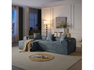 Canapé d'angle 263x132.5x68 cm 4 places bleu