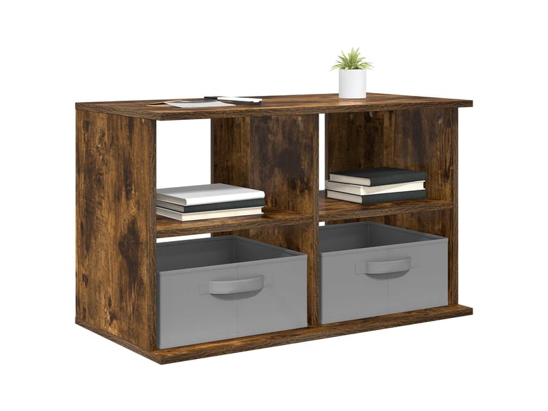  Support de télévision avec tiroir chêne fumé 79x40x48 cm  - Conforama C