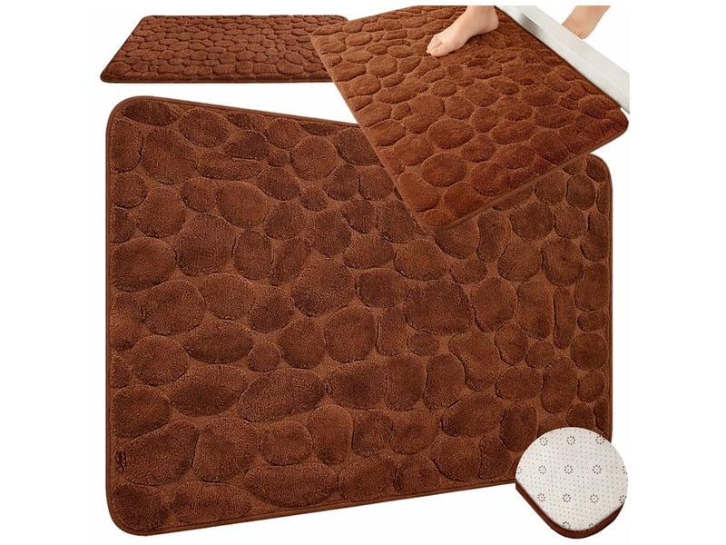  Tapis de bain antidérapant - 80 x 50 cm - marron  - Conforama B