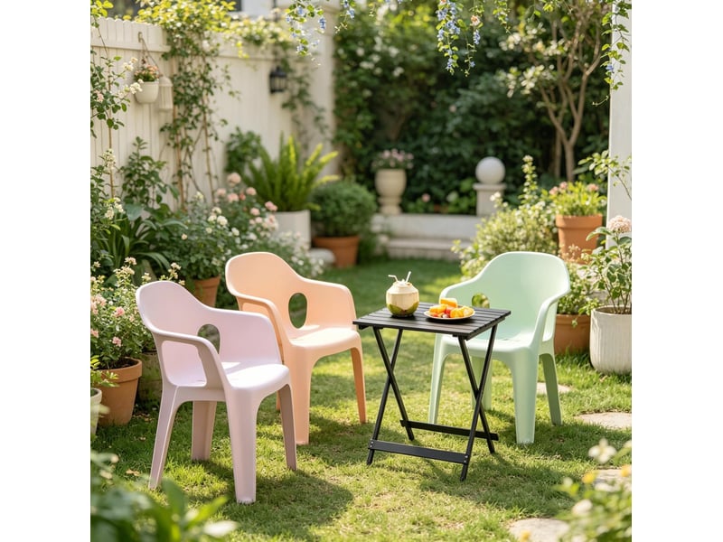  Table de camping pliante en aluminium noir 50,5 x 47 x 59,5 cm, portable pour jardin, plage et marché  - Conforama B