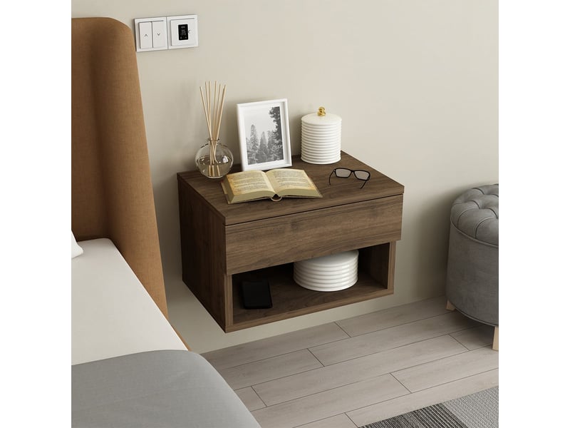 Table de chevet suspendu avec tiroir pour chambre ribes  - Conforama D