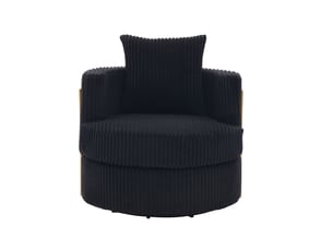 Fauteuil fixe pivotant <strong>RAYOFI</strong> <strong></strong> Velours côtelé noir