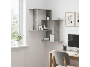 Étagère flottante, étagère murale gris béton 67 x 67 x 87 cm bois d'ingénierie cf42351