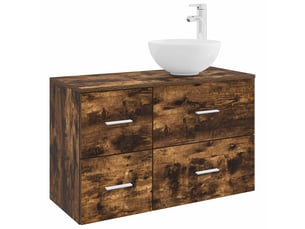 Ensemble de mobilier de salle de bain 2 pcs chêne fumé shl400