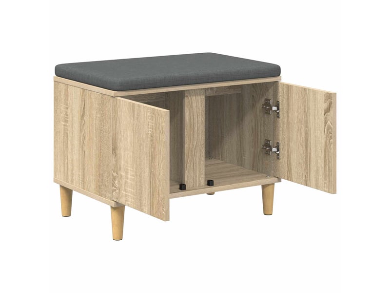  Banc d'entrée, banc interieur avec coussin chêne sonoma 60x38x46 cm shl16061  - Conforama E