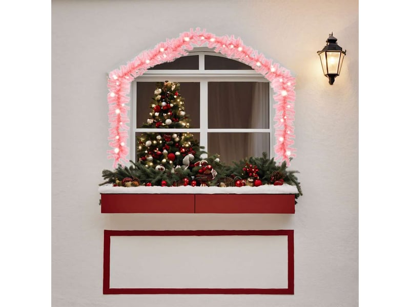  Guirlande de noël avec lumières led 10 m rose  - Conforama A