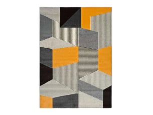 Tapis atticgo leo 80x150 cm - rectangulaire moderne, gris beige moutarde