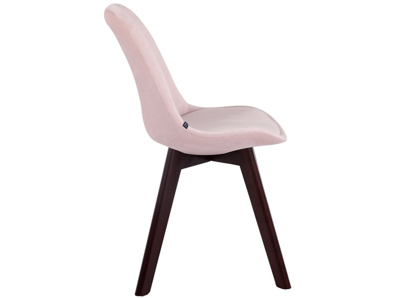 Lot de 4 chaises de salle à manger design scandinave en velours rose et piètement à 4 pieds en bois foncé 10_0008760  - Conforama D