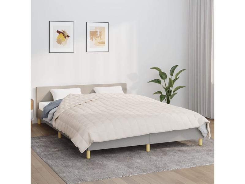  Couverture lestée adulte crème clair 220x240 cm 15 kg tissu shl90279  - Conforama B